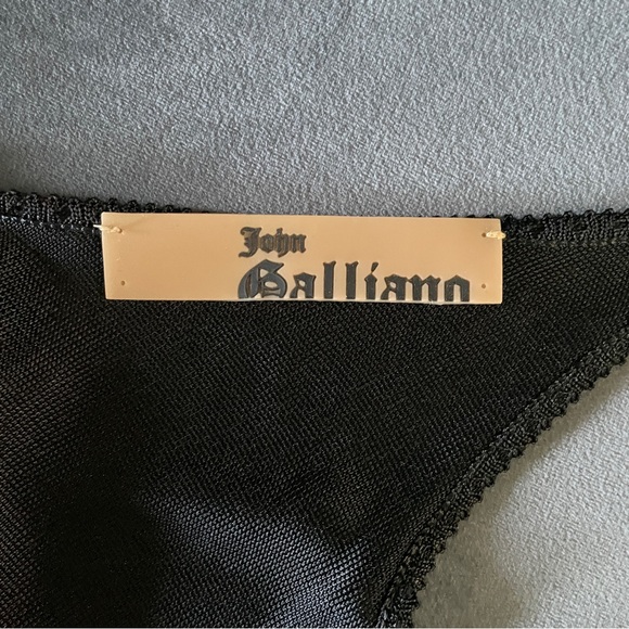 John Galliano Silk brocade black bias cut slip dress - Picture 12 of 16